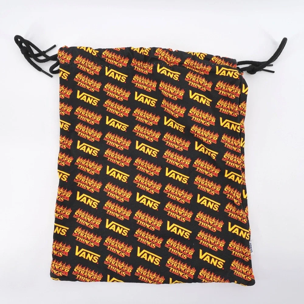 Vans Stranger Things All Over Print Drawstring Shoe Dust Bag Black